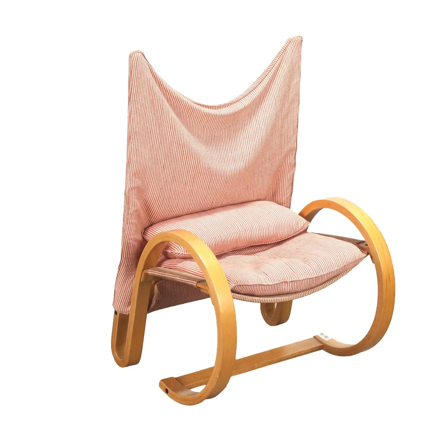 Vintage 1970s Armchair Wood Fabric Italy | Modernism | Armchairs