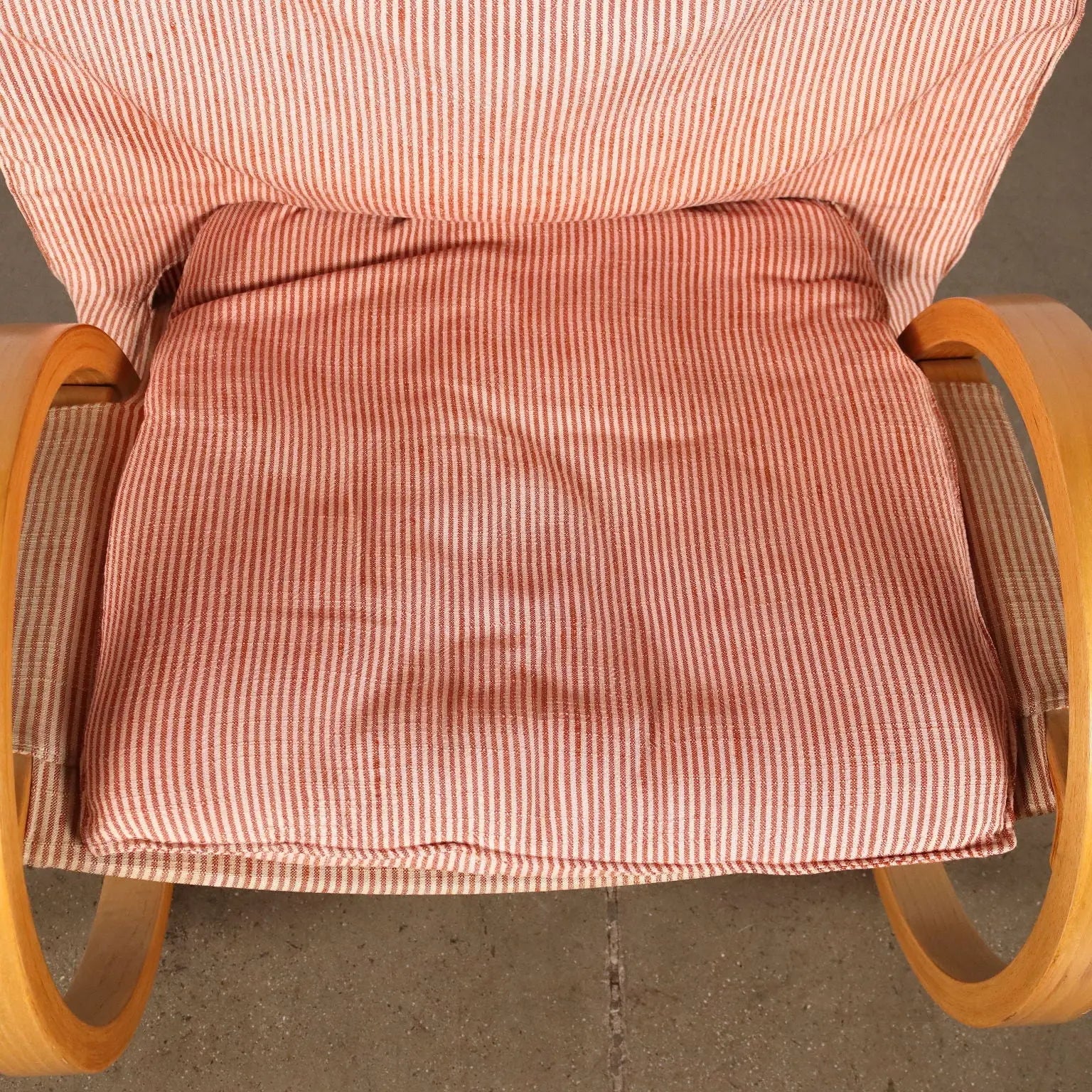 Vintage 1970s Armchair Wood Fabric Italy | Modernism | Armchairs