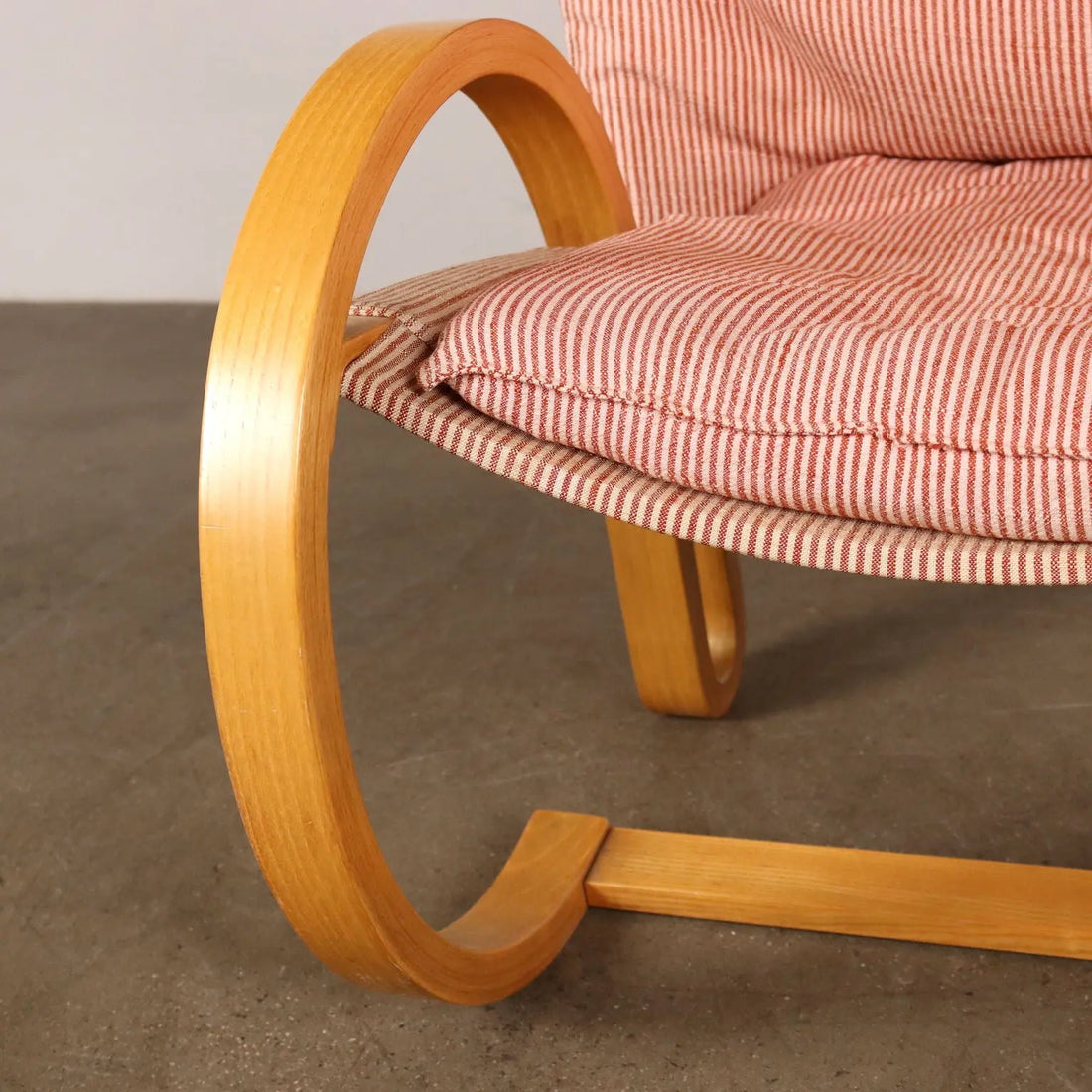Vintage 1970s Armchair Wood Fabric Italy | Modernism | Armchairs
