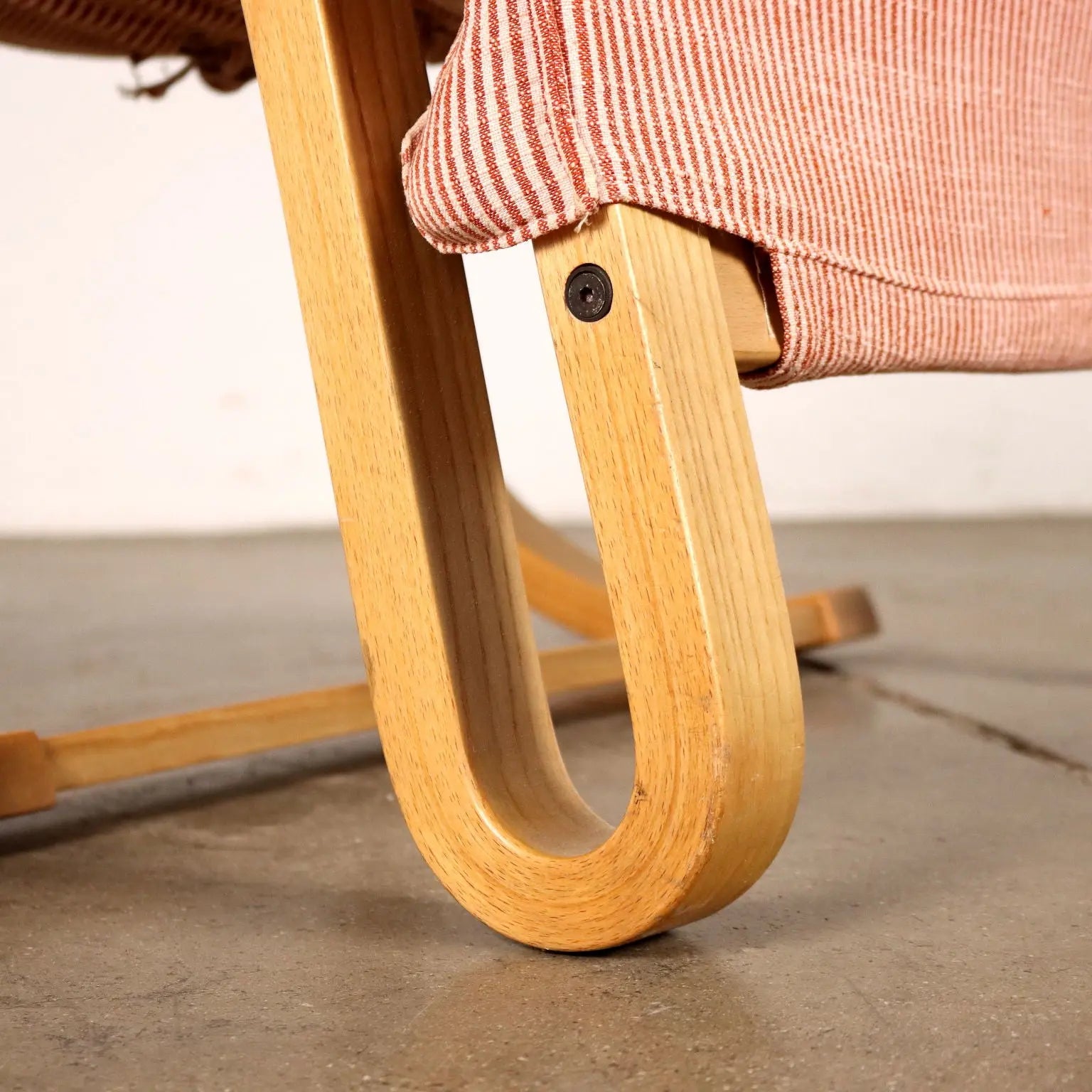Vintage 1970s Armchair Wood Fabric Italy | Modernism | Armchairs