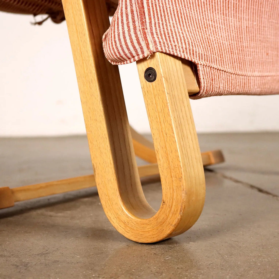 Vintage 1970s Armchair Wood Fabric Italy | Modernism | Armchairs