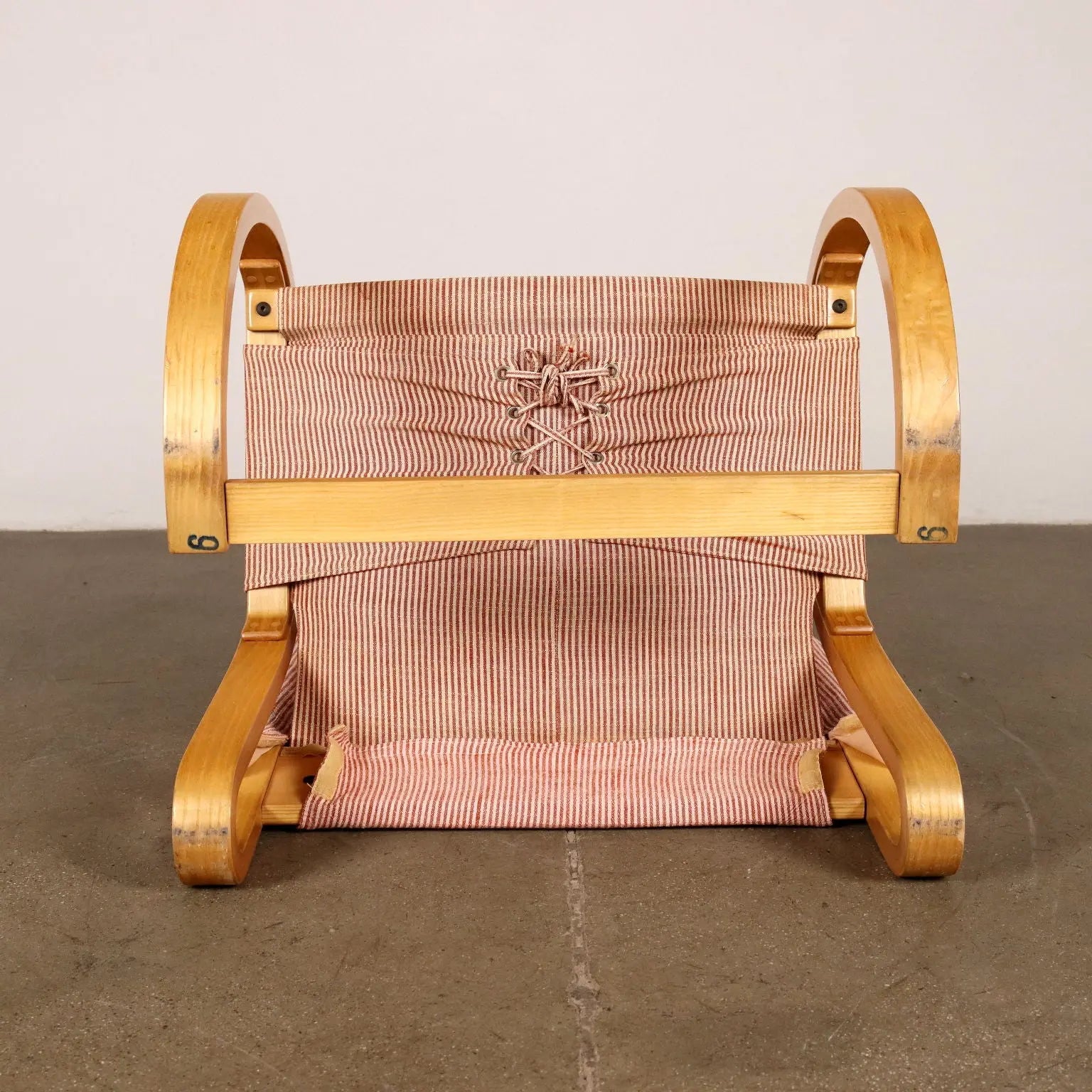 Vintage 1970s Armchair Wood Fabric Italy | Modernism | Armchairs