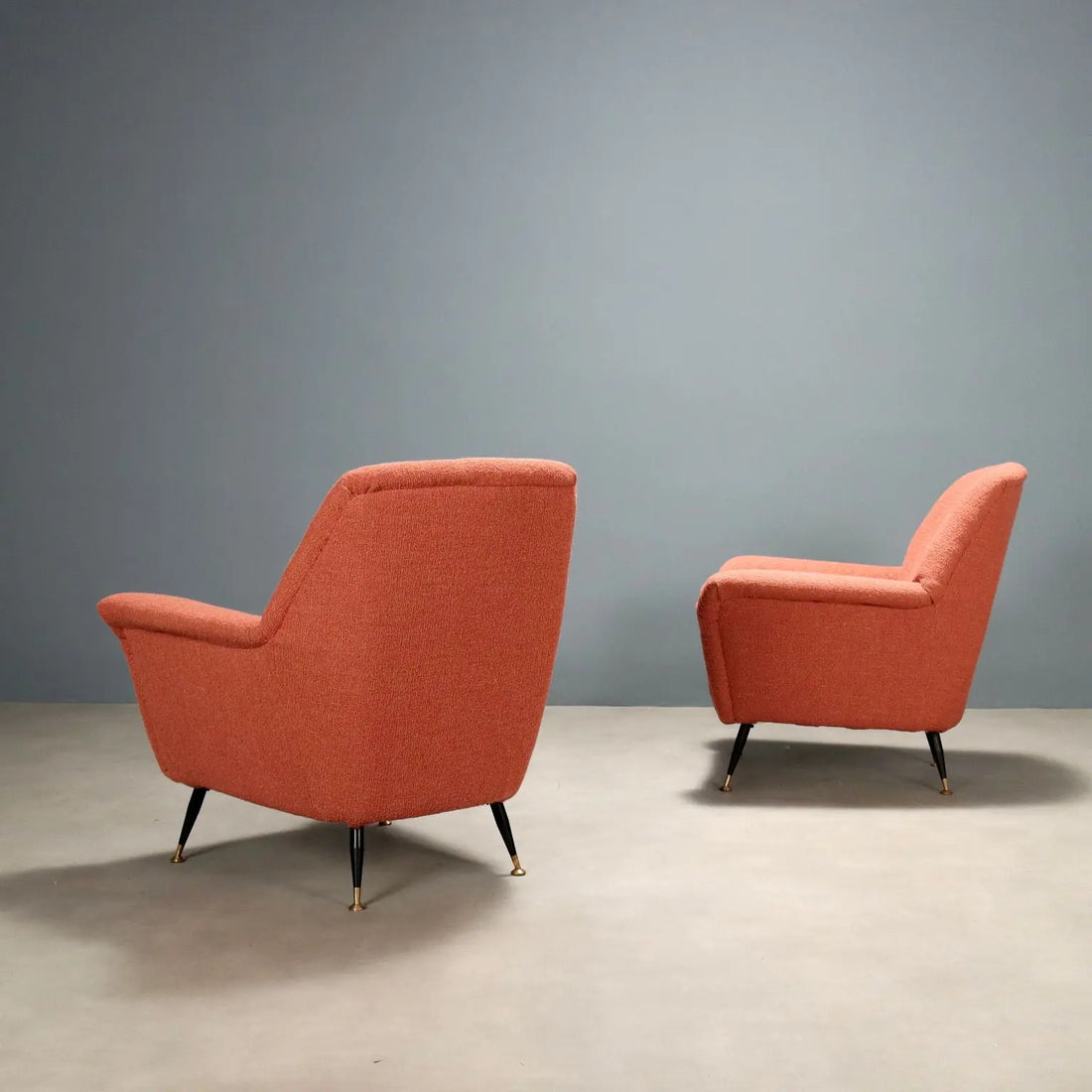 Vintage 1950s-60s Armchairs Metal Velvet To Be Restored Italy | Modernism | Armchairs