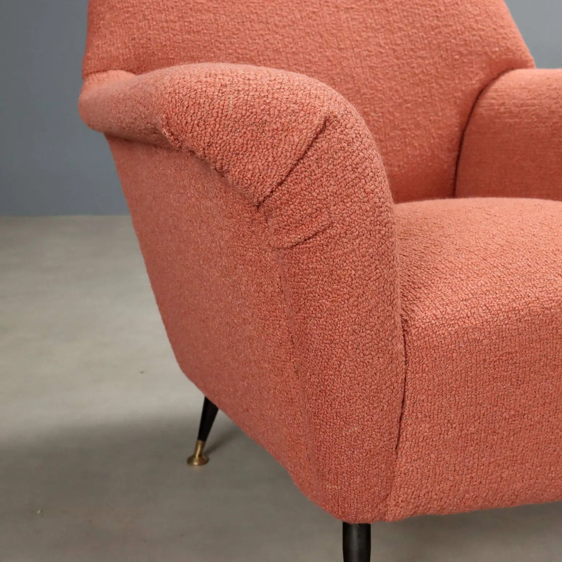 Vintage 1950s-60s Armchairs Metal Velvet To Be Restored Italy | Modernism | Armchairs