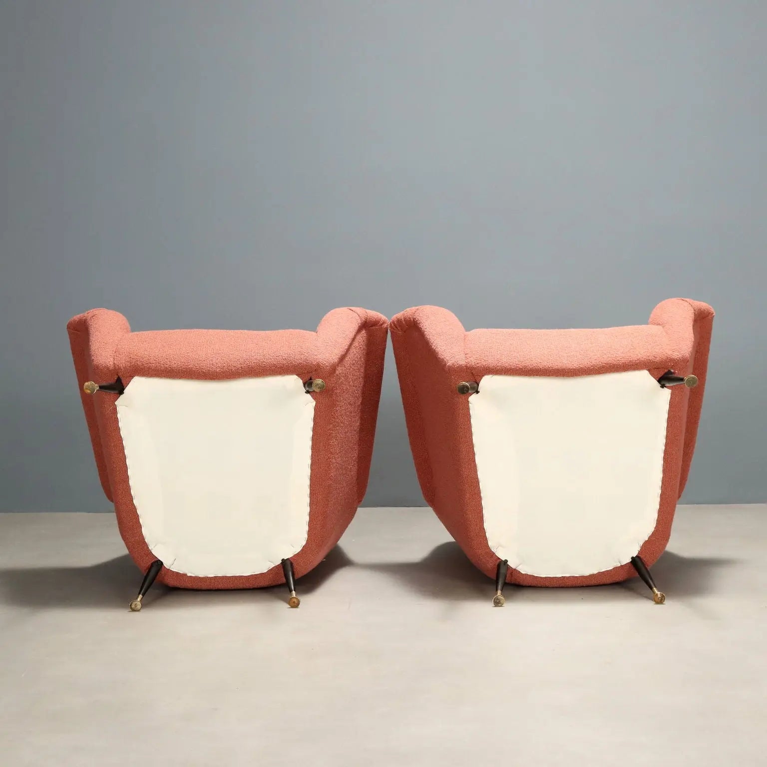 Vintage 1950s-60s Armchairs Metal Velvet To Be Restored Italy | Modernism | Armchairs