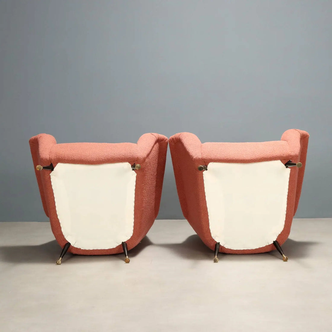 Vintage 1950s-60s Armchairs Metal Velvet To Be Restored Italy | Modernism | Armchairs