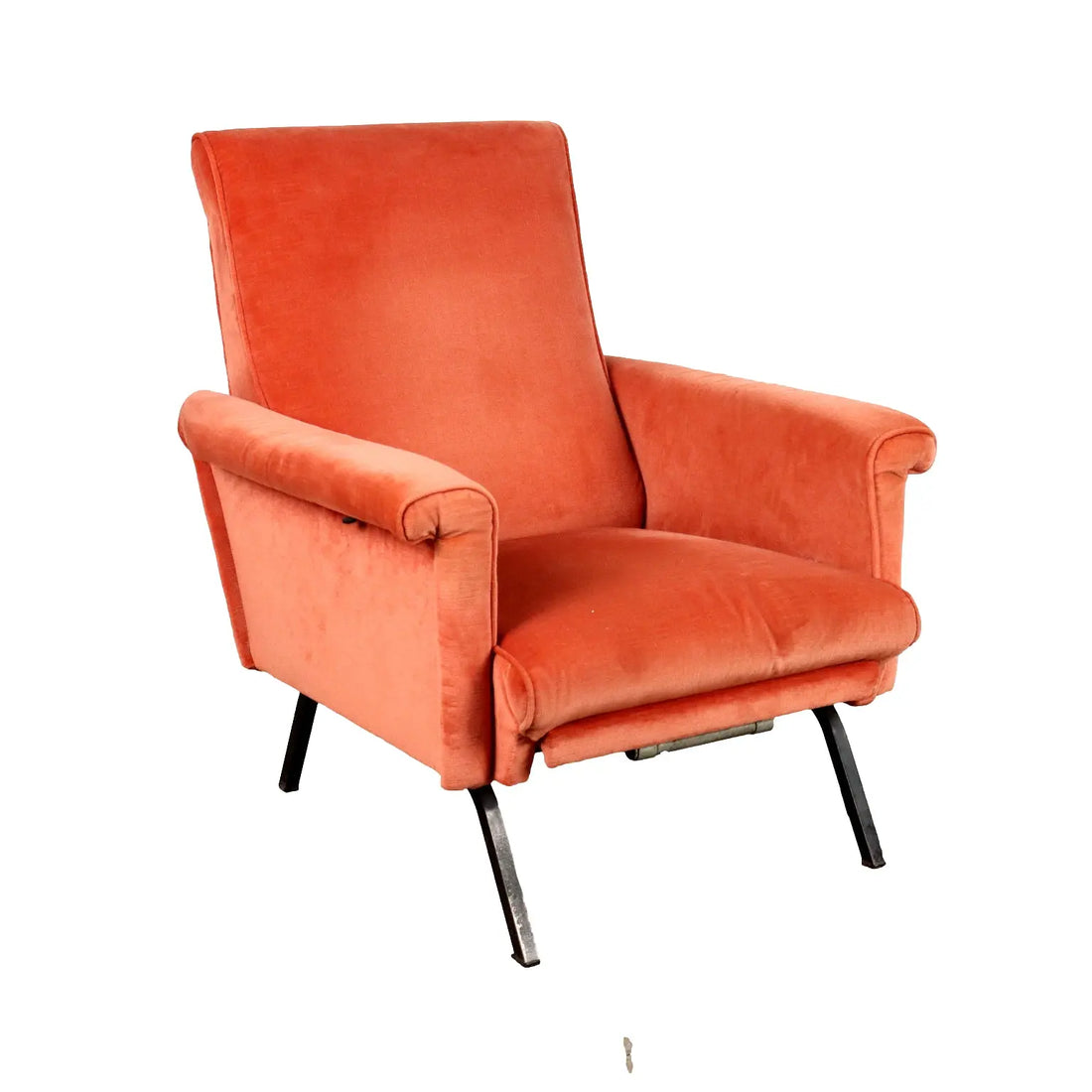 Vintage 1960s-70s Armchair Metal Velvet Italy | Modernism | Armchairs