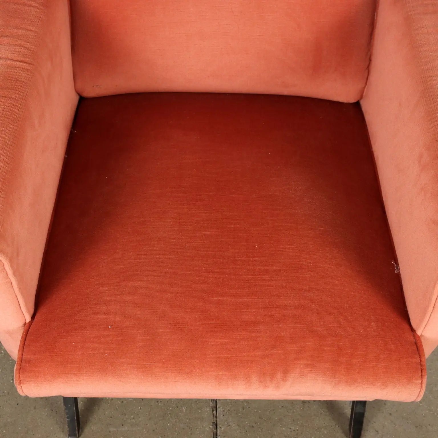Vintage 1960s-70s Armchair Metal Velvet Italy | Modernism | Armchairs