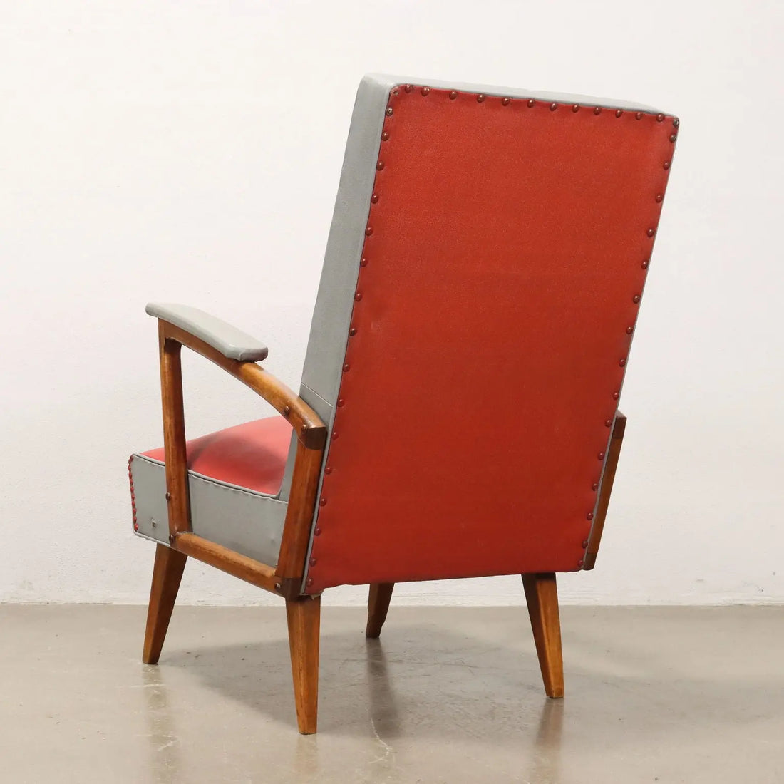 Pair of Vintage 1950s Armchairs Leatherette Beech | Modernism | Armchairs