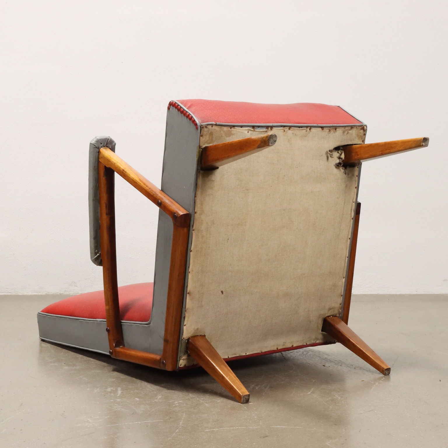 Pair of Vintage 1950s Armchairs Leatherette Beech | Modernism  Armchairs