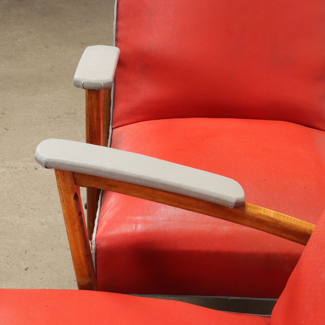 Pair of Vintage 1950s Armchairs Leatherette Beech | Modernism  Armchairs