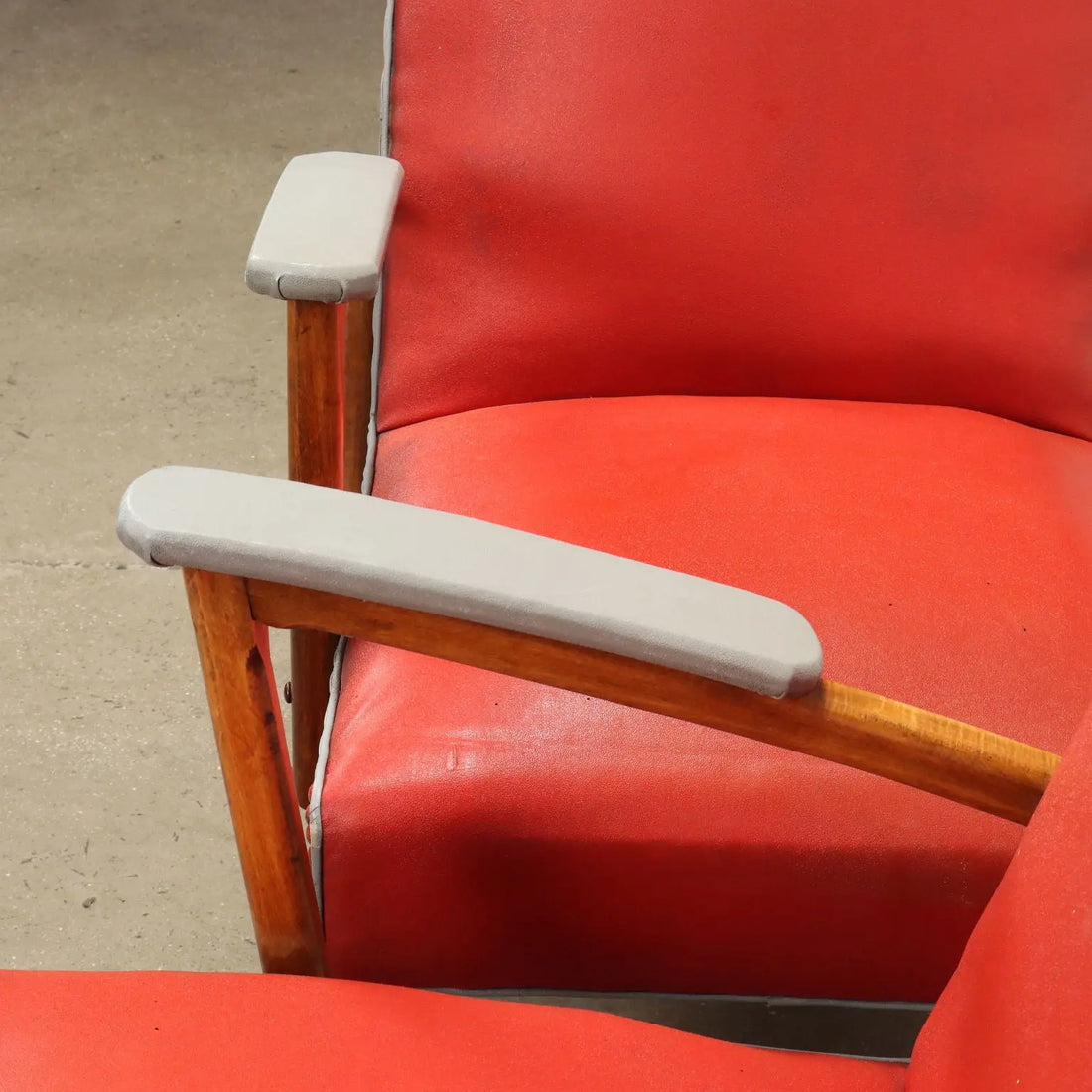 Pair of Vintage 1950s Armchairs Leatherette Beech | Modernism | Armchairs