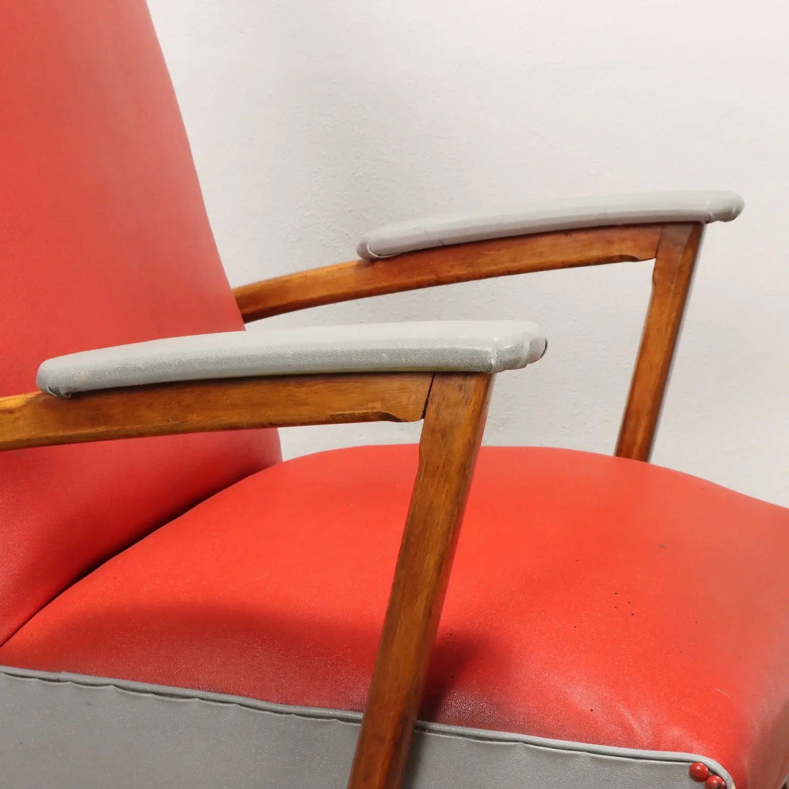 Pair of Vintage 1950s Armchairs Leatherette Beech | Modernism | Armchairs