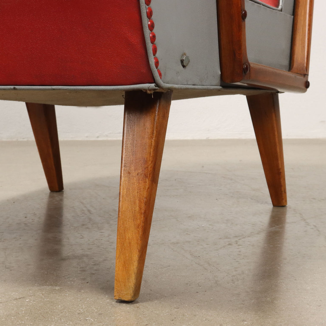 Pair of Vintage 1950s Armchairs Leatherette Beech | Modernism  Armchairs