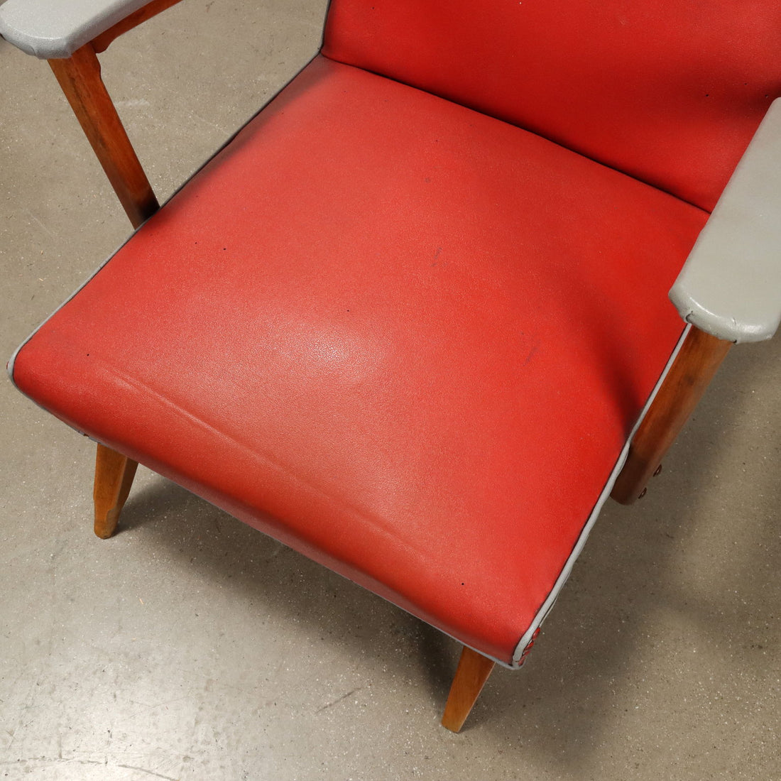 Pair of Vintage 1950s Armchairs Leatherette Beech | Modernism  Armchairs