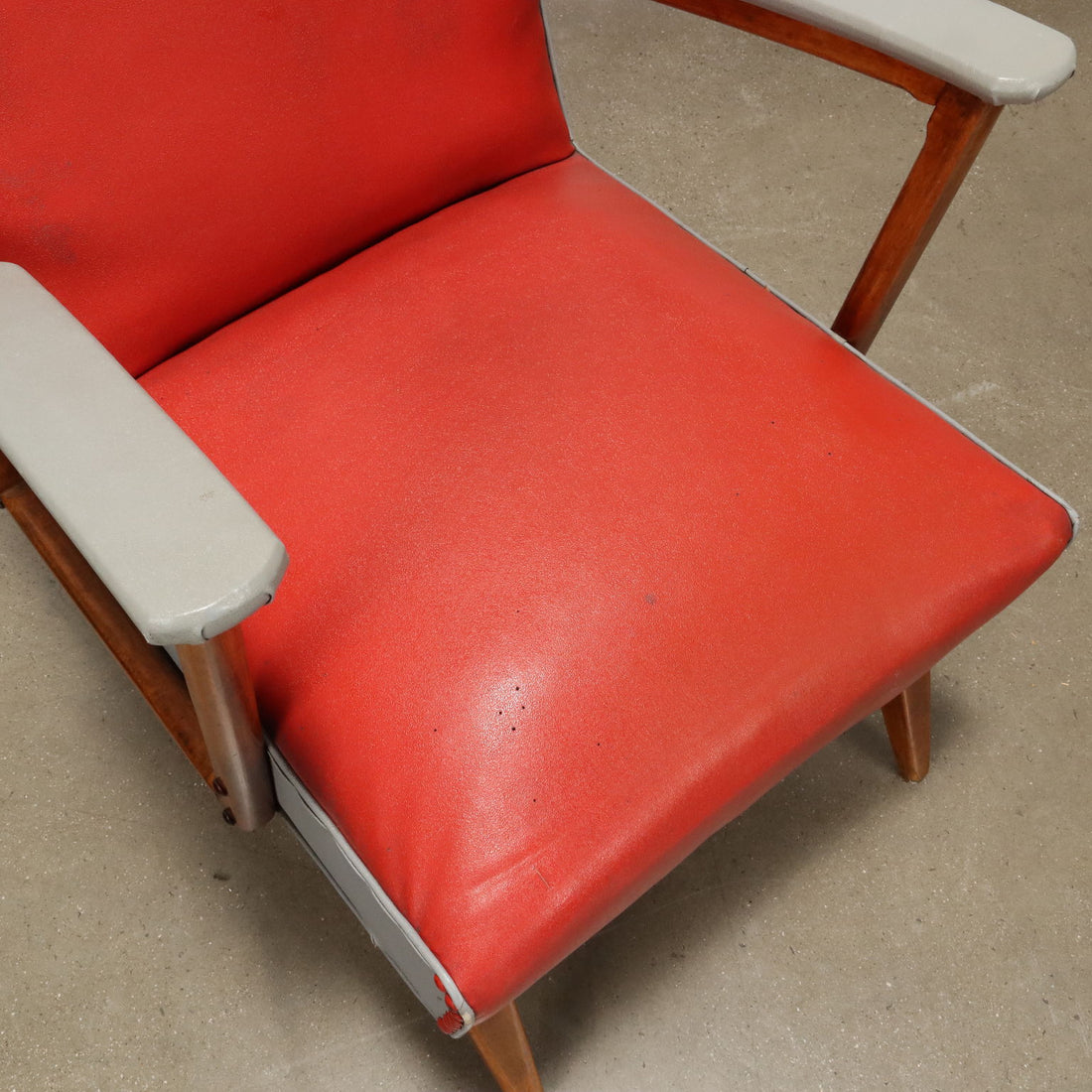 Pair of Vintage 1950s Armchairs Leatherette Beech | Modernism  Armchairs