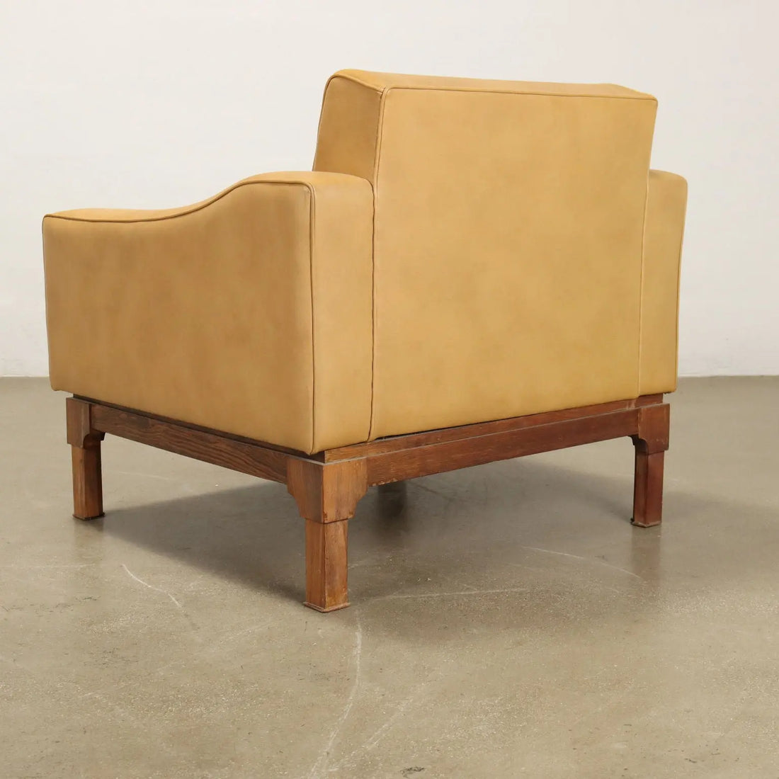 Vintage Armchair Leatherette Solid Wood Italy 1960s | Modernism | Armchairs