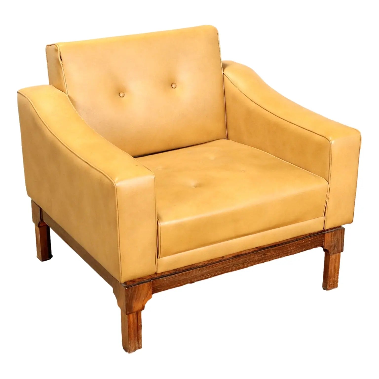 Vintage Armchair Leatherette Solid Wood Italy 1960s | Modernism | Armchairs