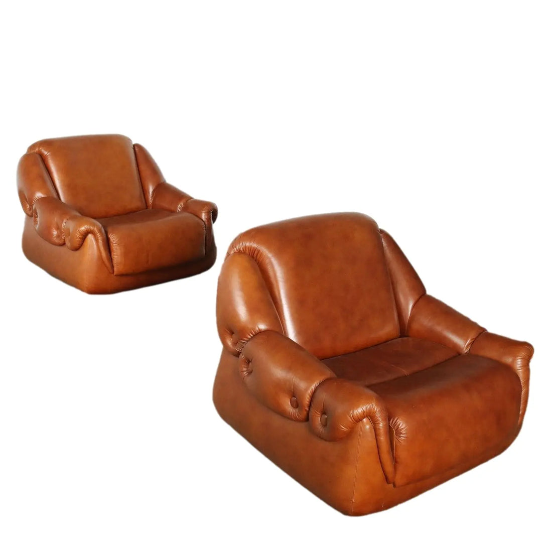Vintage 1970s Armchairs Leatherette Foam Italy | Modernism | Armchairs