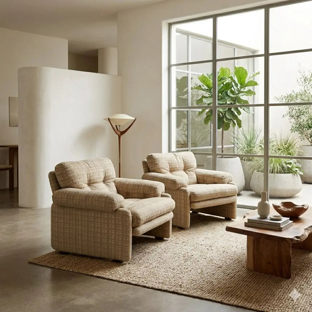 C&C Coronado Armchairs Design T. Scarpa Vintage Fabric 1960s-1970s | Modernism | Armchairs