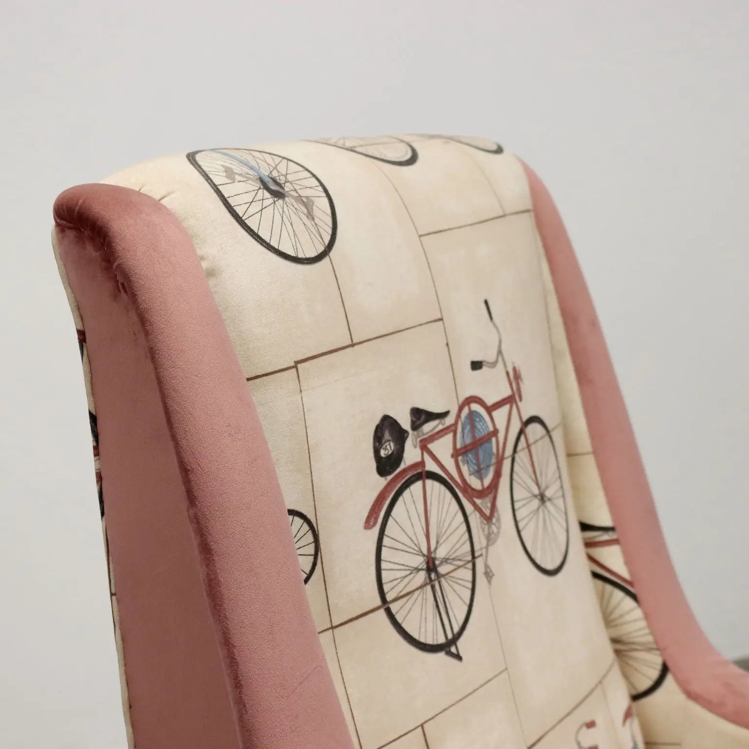 Vintage Armchair Fabric Metal Brass Italy 1950s-1960s | Modernism | Armchairs