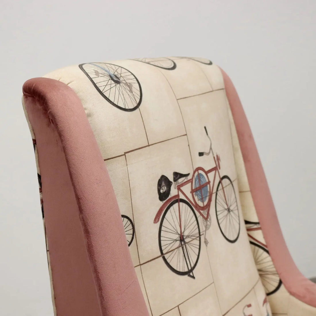 Vintage Armchair Fabric Metal Brass Italy 1950s-1960s | Modernism | Armchairs