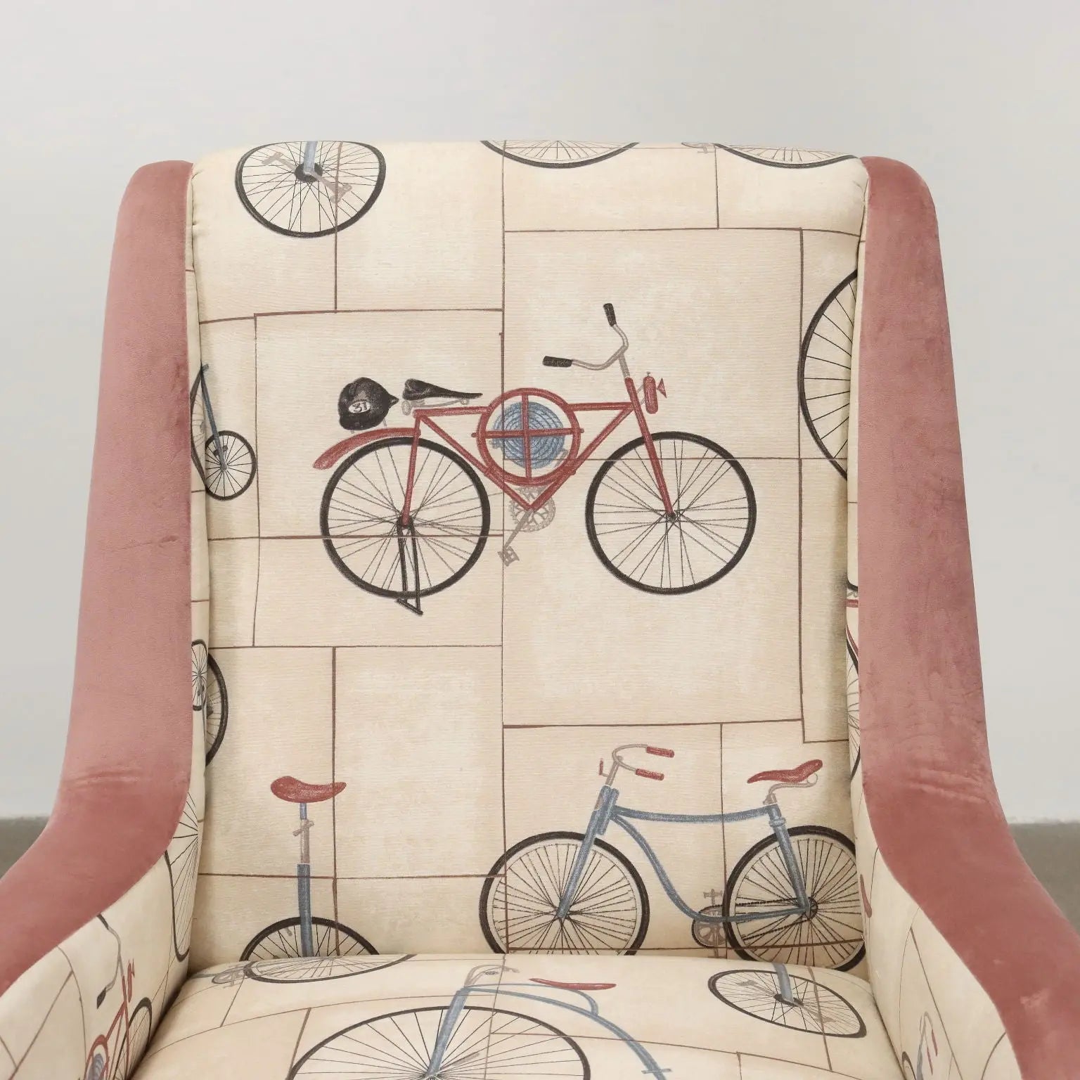 Vintage Armchair Fabric Metal Brass Italy 1950s-1960s | Modernism | Armchairs