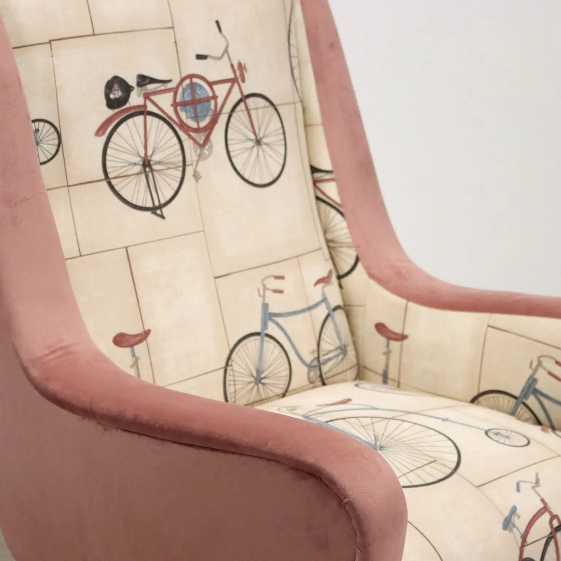 Vintage Armchair Fabric Metal Brass Italy 1950s-1960s | Modernism | Armchairs