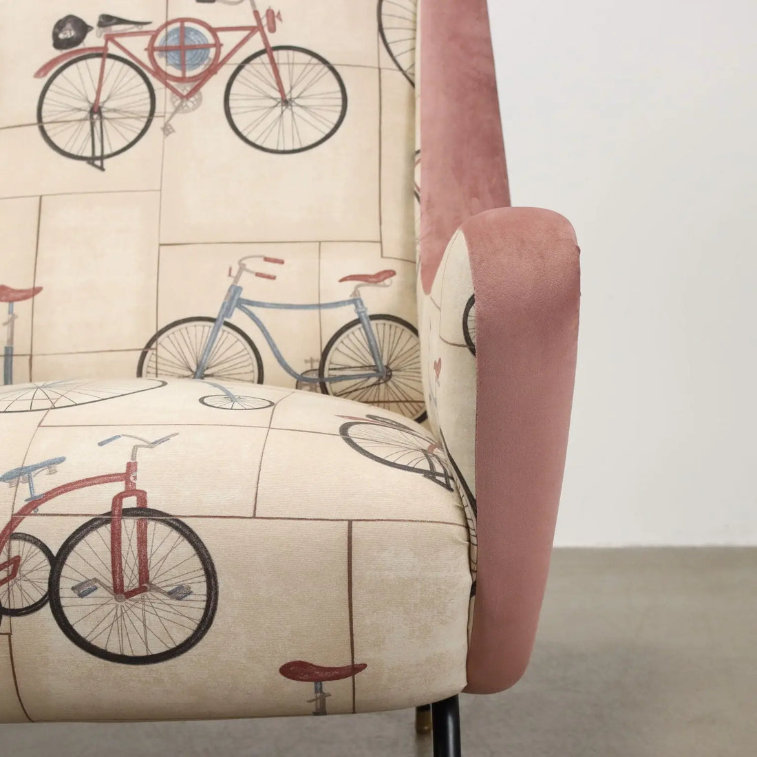Vintage Armchair Fabric Metal Brass Italy 1950s-1960s | Modernism | Armchairs