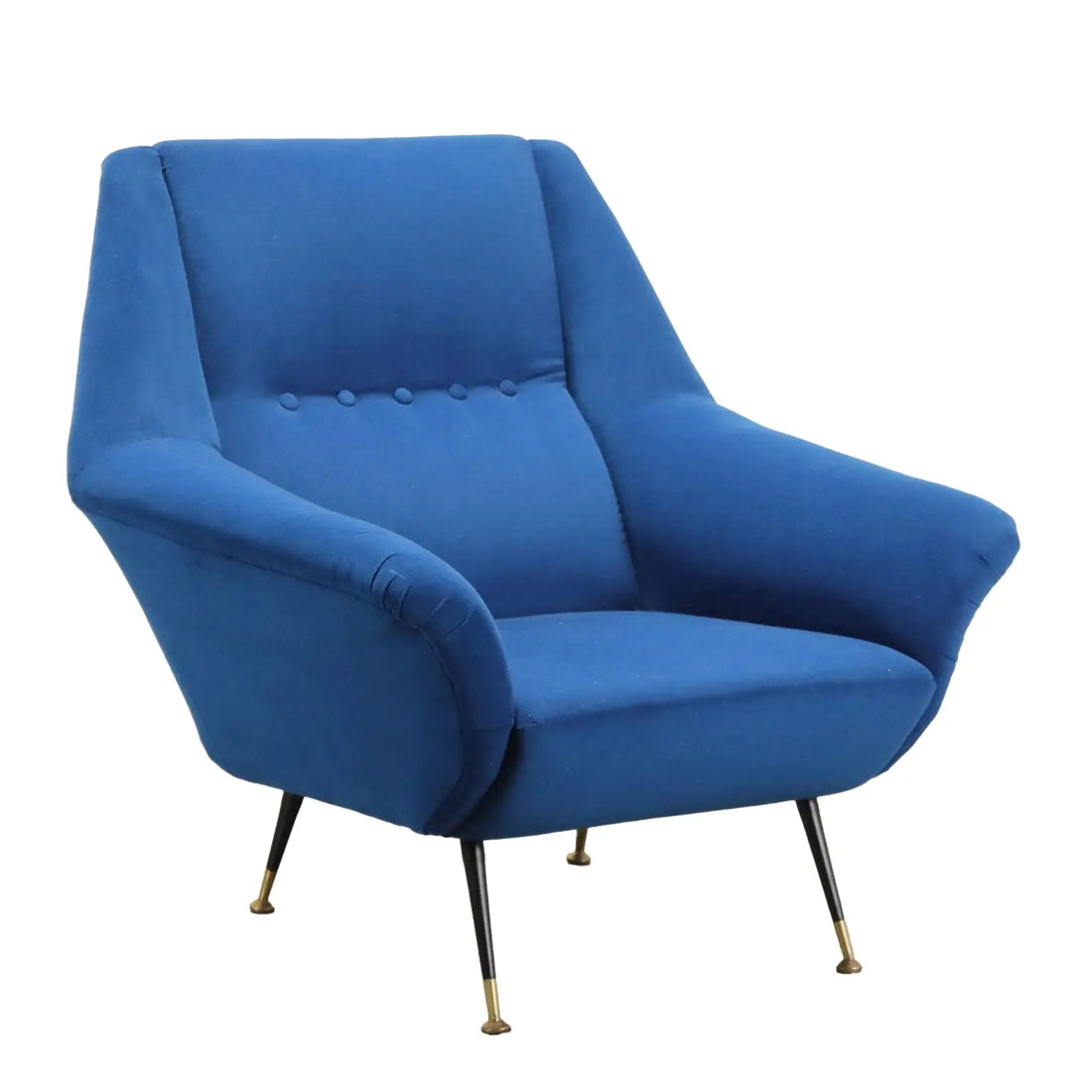 Vintage Armchair Fabric Metal Brass Italy 1950s-1960s | Modernism | Armchairs