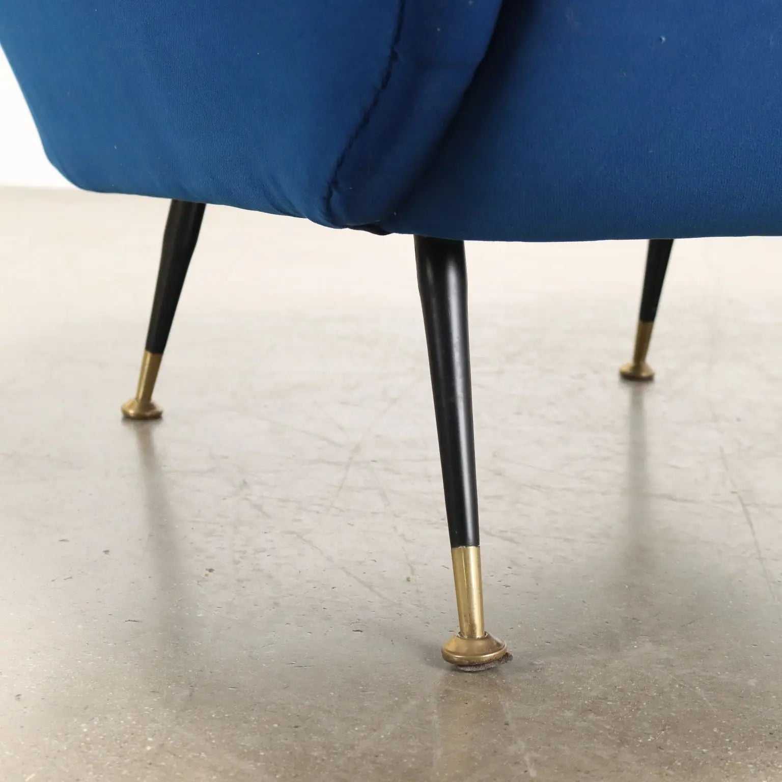 Vintage Armchair Fabric Metal Brass Italy 1950s-1960s | Modernism | Armchairs