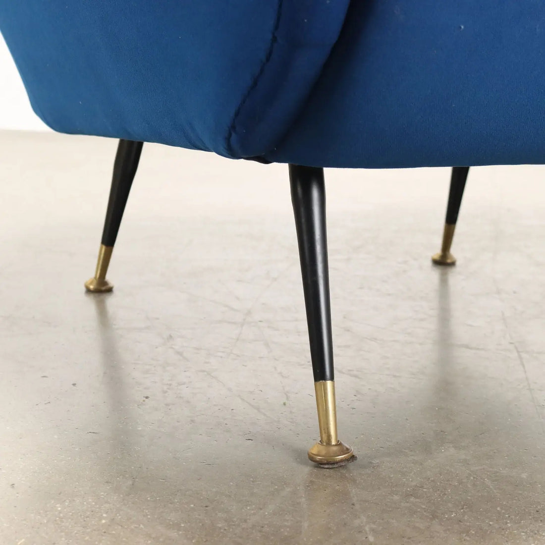 Vintage Armchair Fabric Metal Brass Italy 1950s-1960s | Modernism | Armchairs