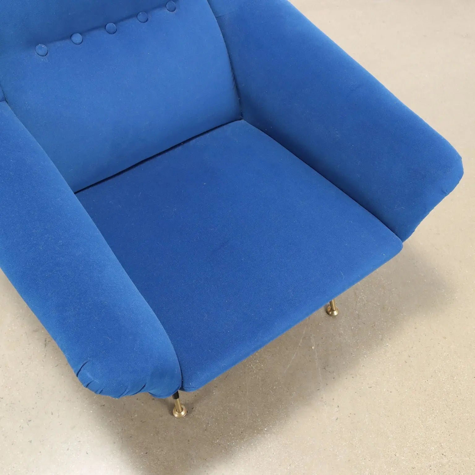Vintage Armchair Fabric Metal Brass Italy 1950s-1960s | Modernism | Armchairs