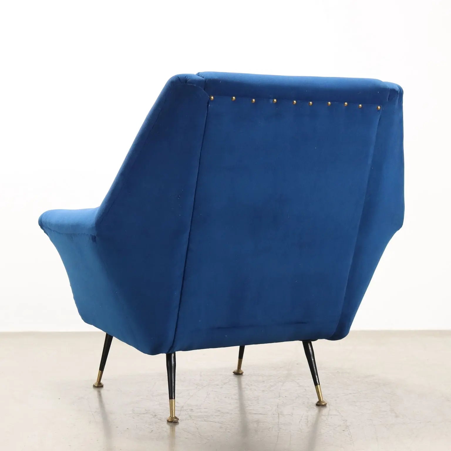Vintage Armchair Fabric Metal Brass Italy 1950s-1960s | Modernism | Armchairs
