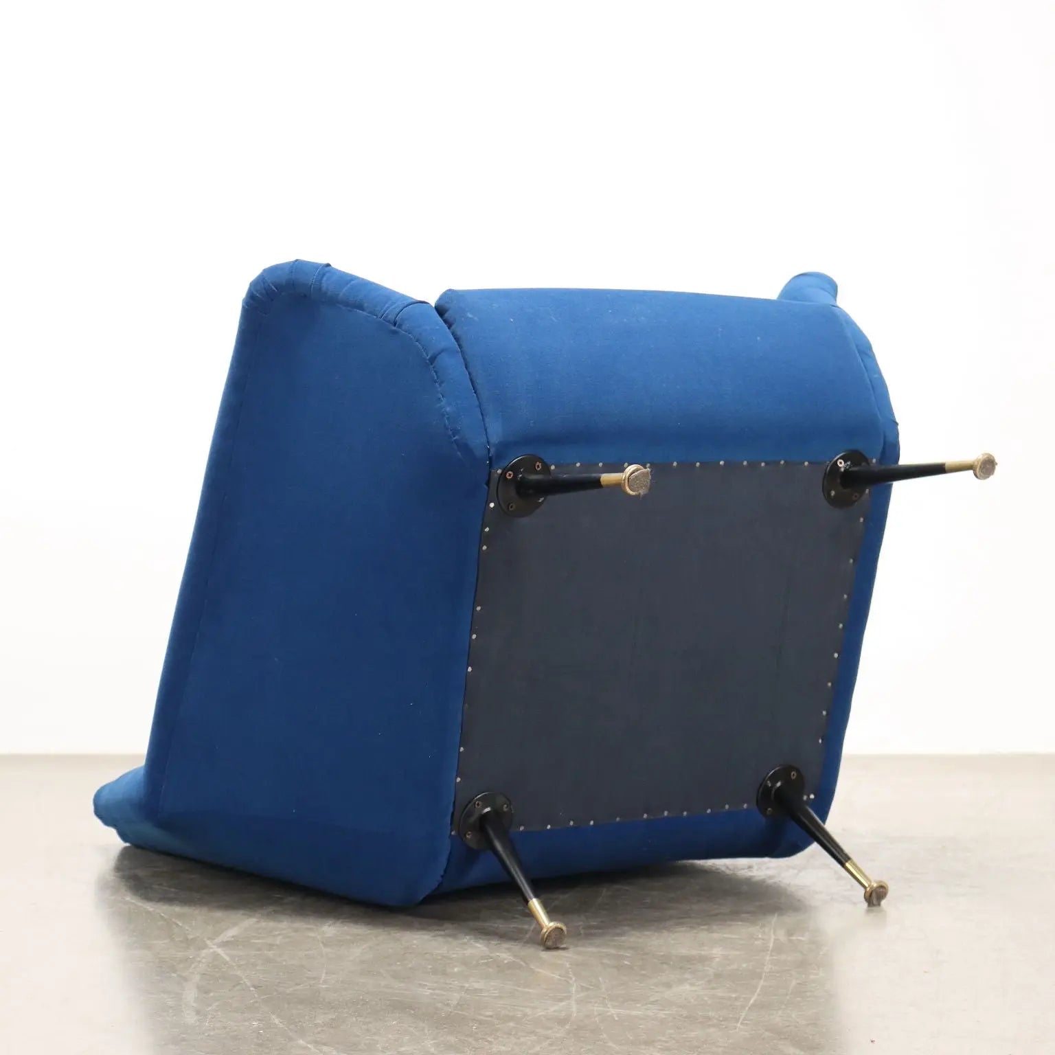 Vintage Armchair Fabric Metal Brass Italy 1950s-1960s | Modernism | Armchairs