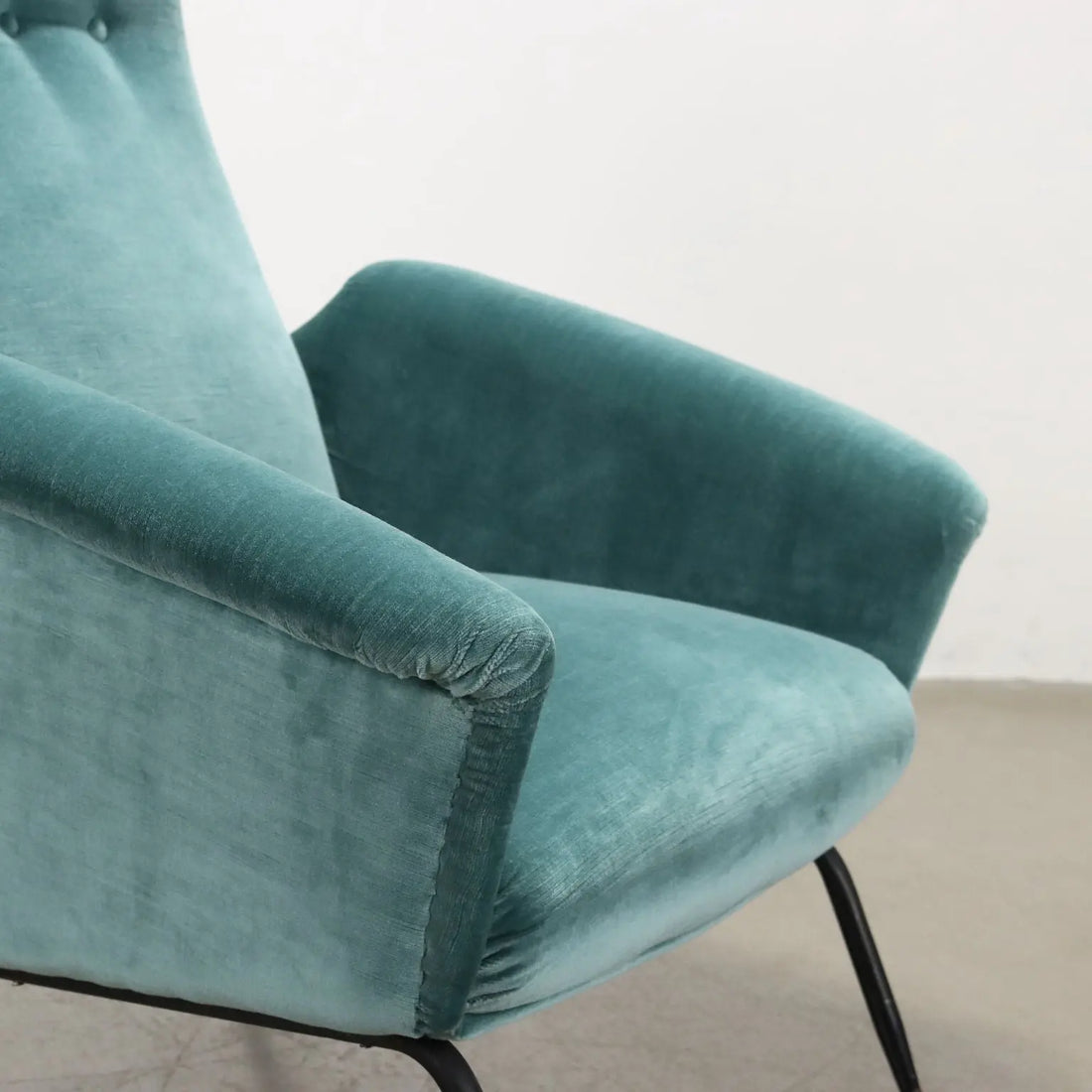 Vintage Armchair Velvet Brass Design Italy 1950s-1960s | Modernism | Armchairs