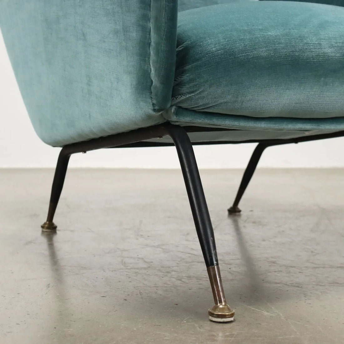 Vintage Armchair Velvet Brass Design Italy 1950s-1960s | Modernism | Armchairs