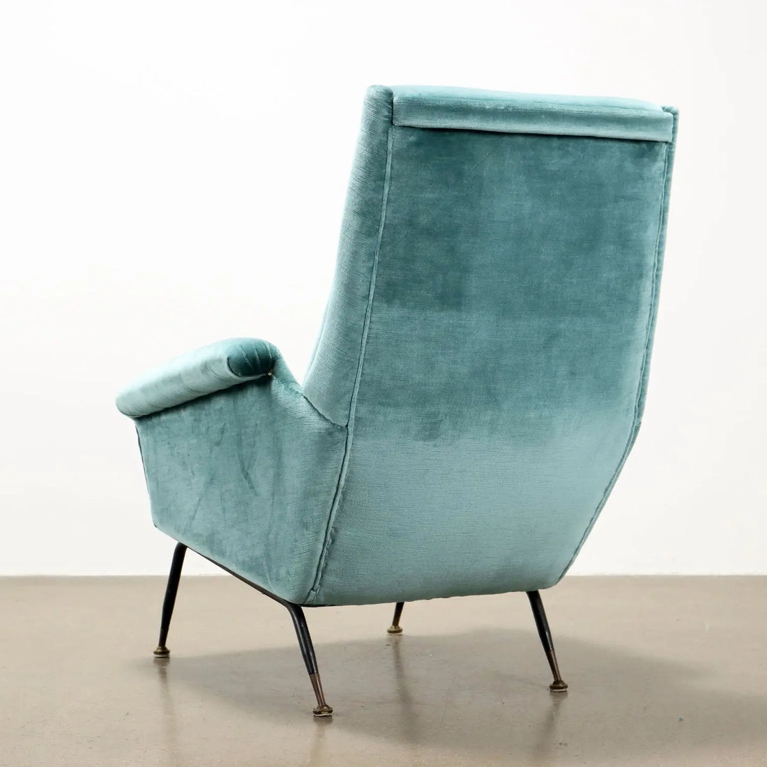 Vintage Armchair Velvet Brass Design Italy 1950s-1960s | Modernism | Armchairs