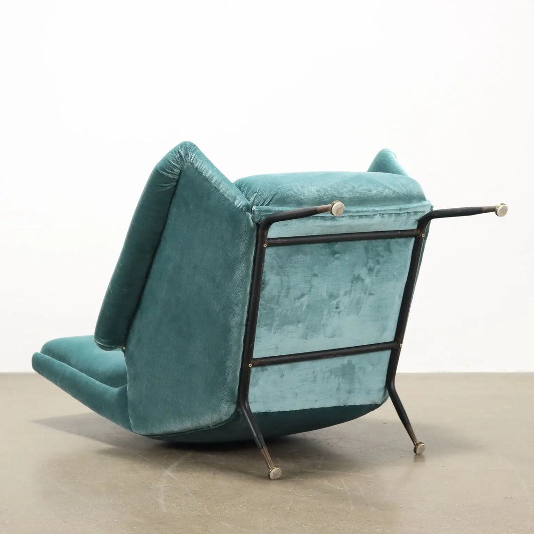 Vintage Armchair Velvet Brass Design Italy 1950s-1960s | Modernism | Armchairs