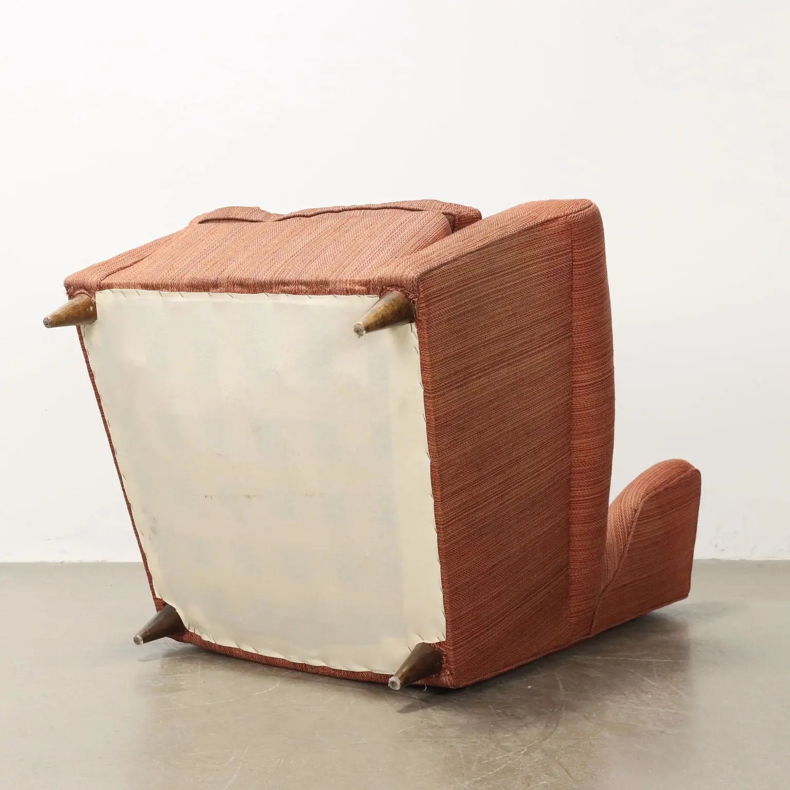 Vintage Bergère Armchair Wood Fabric Italy 1950s-1960s | Modernism | Armchairs