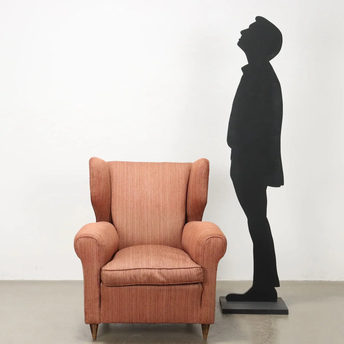 Vintage Bergère Armchair Wood Fabric Italy 1950s-1960s | Modernism | Armchairs