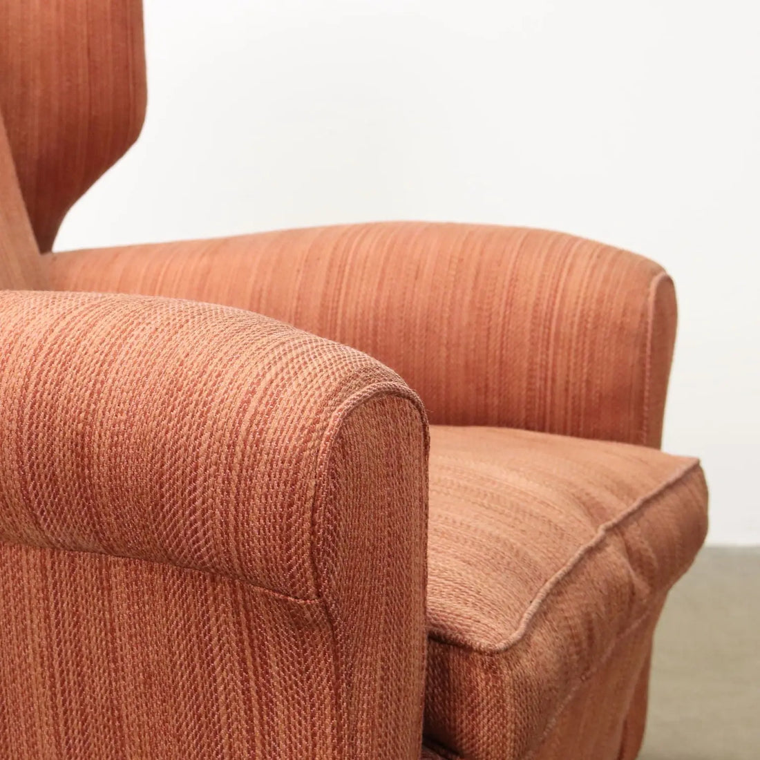 Vintage Bergère Armchair Wood Fabric Italy 1950s-1960s | Modernism | Armchairs