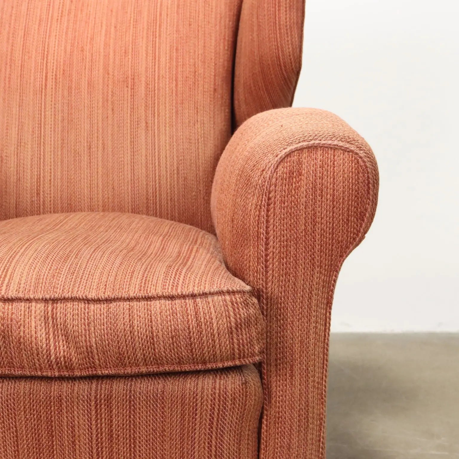 Vintage Bergère Armchair Wood Fabric Italy 1950s-1960s | Modernism | Armchairs
