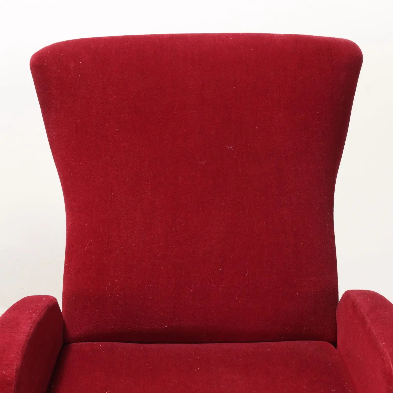 Vintage Armchairs Red Fabric Foam Brass Italy 1950s | Modernism | Armchairs