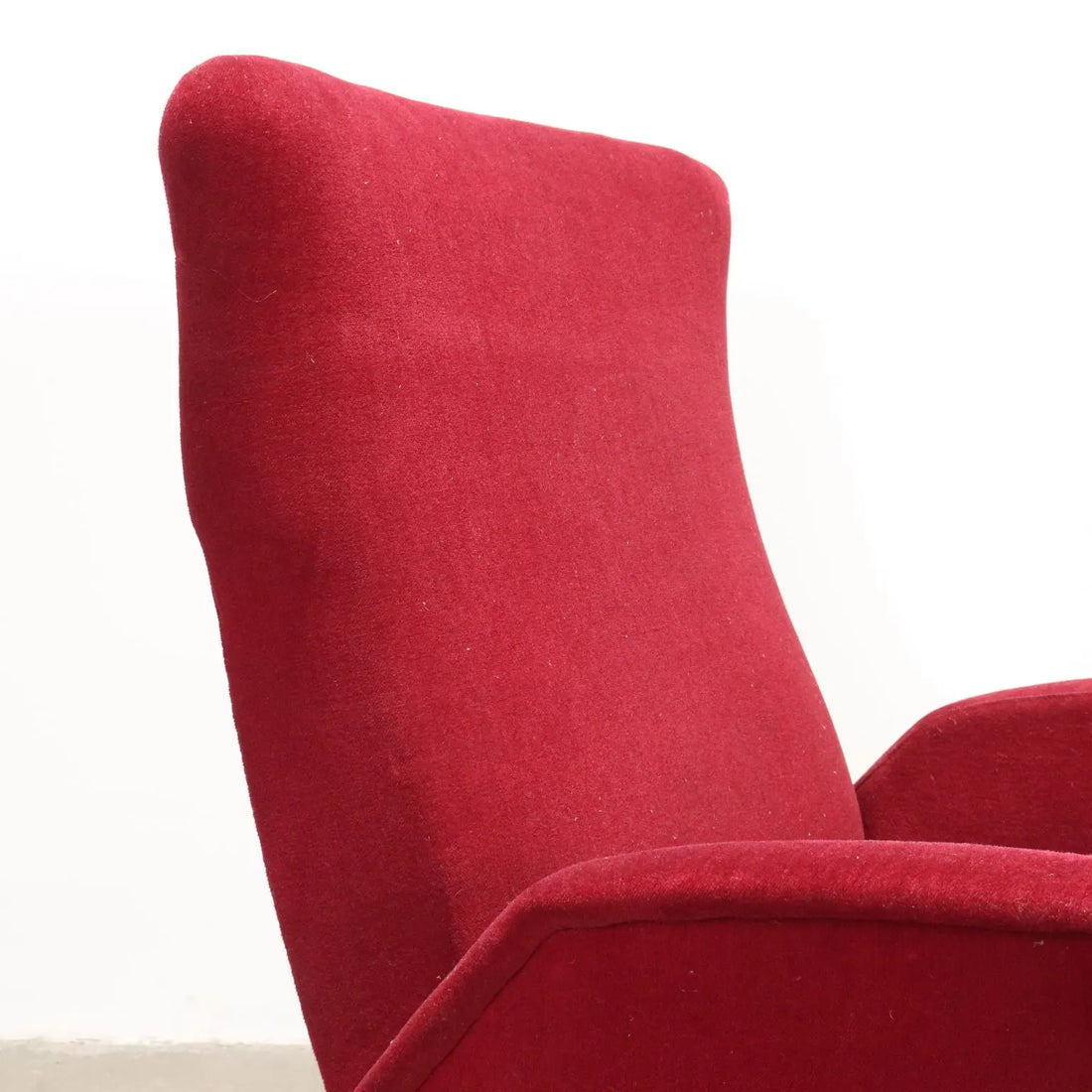 Vintage Armchairs Red Fabric Foam Brass Italy 1950s | Modernism | Armchairs