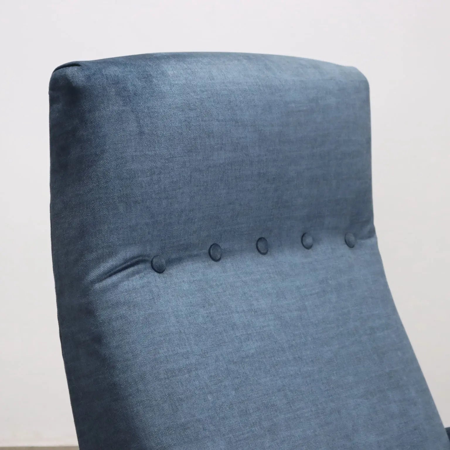 Vintage Reclining Armchair Fabric Wood Design Italy 1960s | Modernism | Armchairs