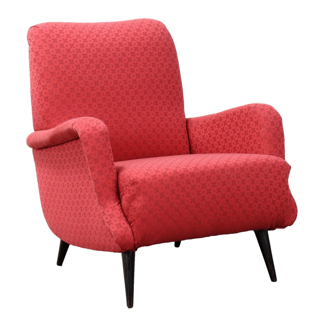 Vintage Armchair Fabric Wood Italy 1950s | Modernism | Armchairs