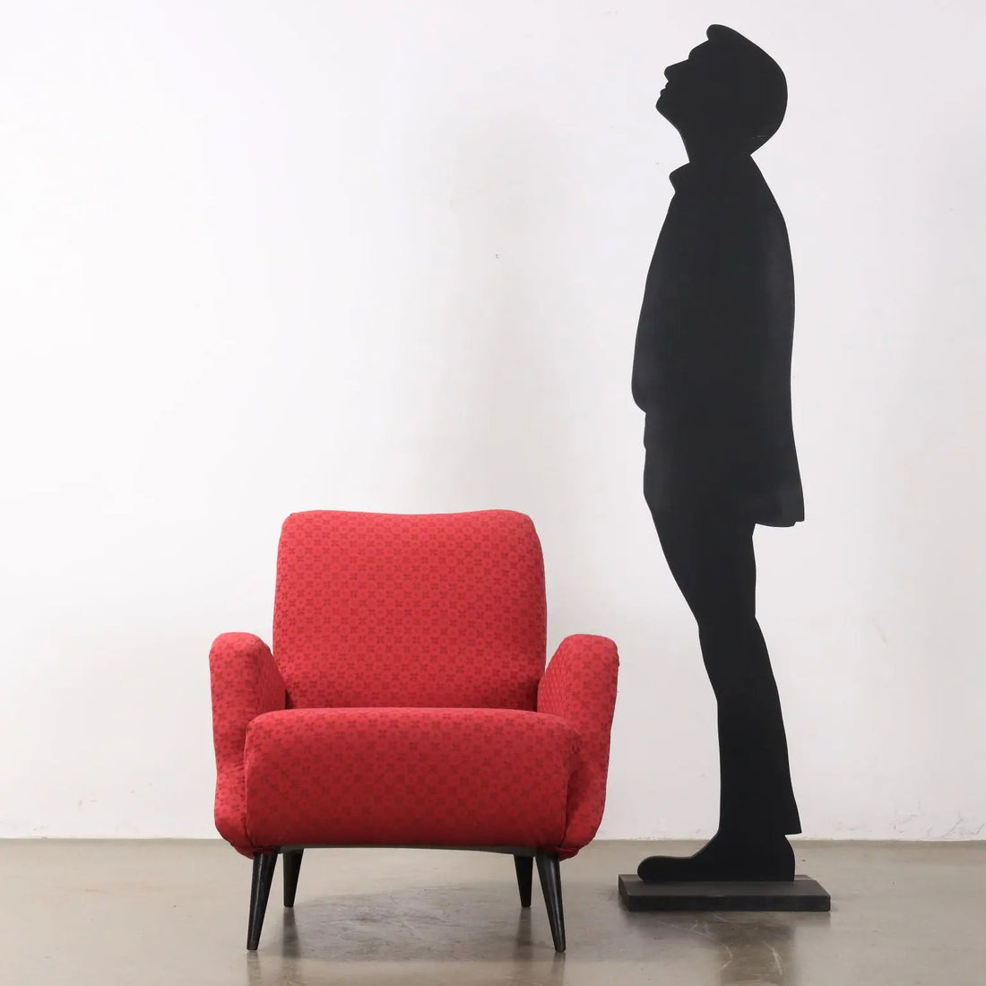 Vintage Armchair Fabric Wood Italy 1950s | Modernism | Armchairs