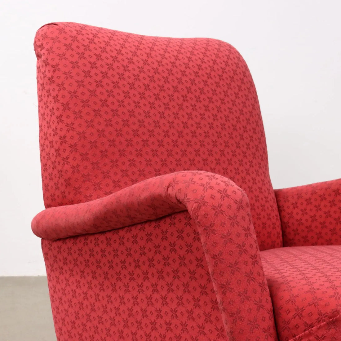 Vintage Armchair Fabric Wood Italy 1950s | Modernism | Armchairs