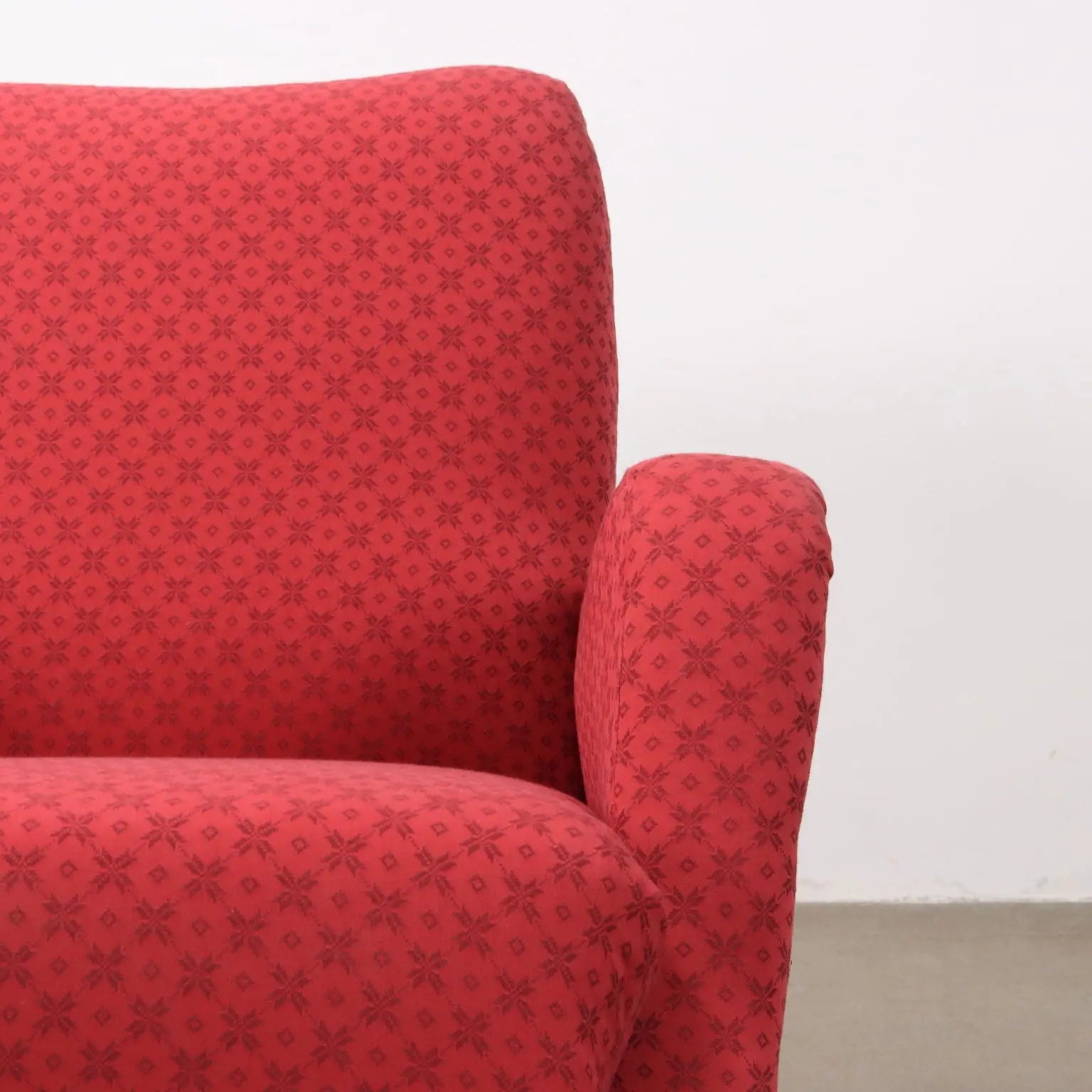 Vintage Armchair Fabric Wood Italy 1950s | Modernism | Armchairs